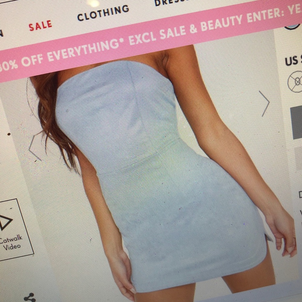 Blue suede tube dress